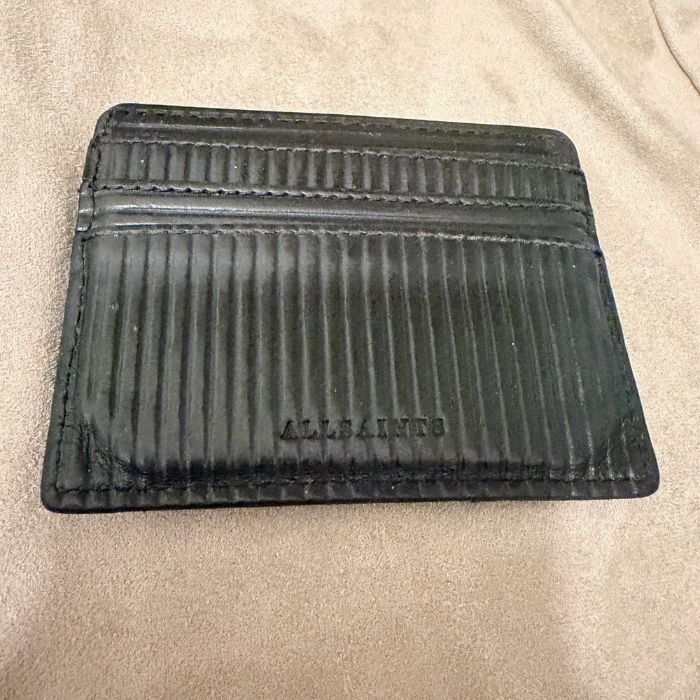 AllSaints Real Leather Card Holder